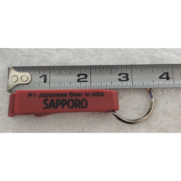 Red Sapporo Beer Keychain & Bottle Opener - Dad's Birthday Father's Day Gift - Picture 3 of 3